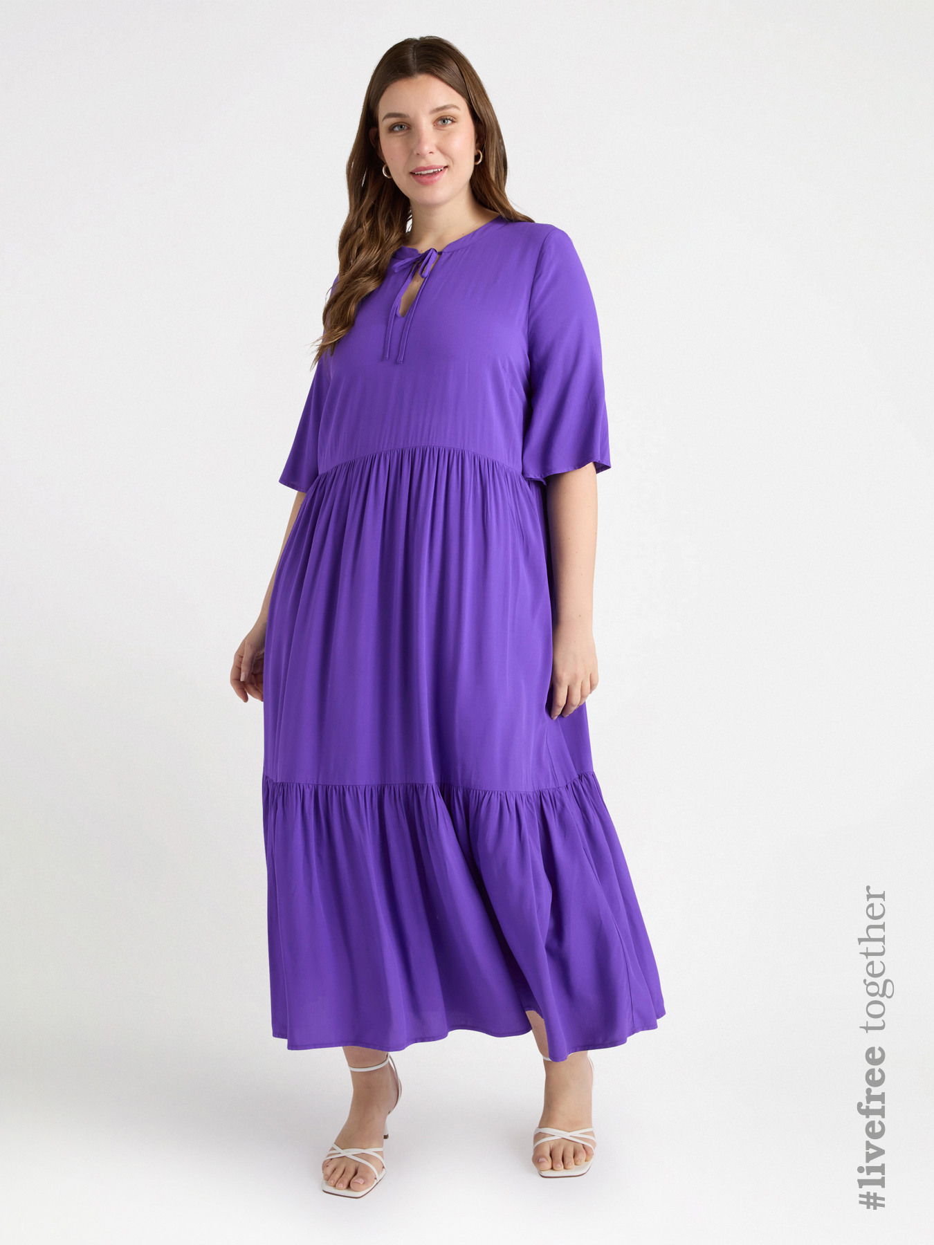 Long LENZING&trade; ECOVERO&trade; viscose dress image number 0