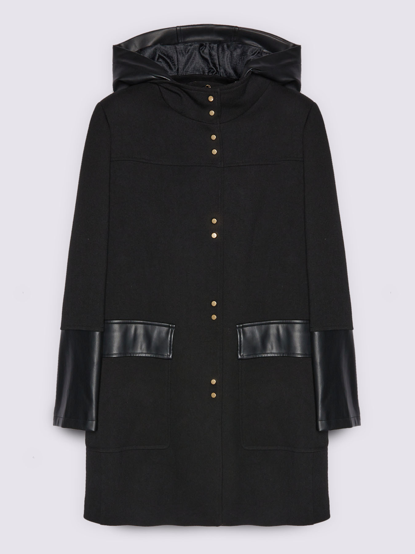 Coat with shiny fabric details image number 4