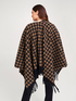 Houndstooth cape with fringes image number 1