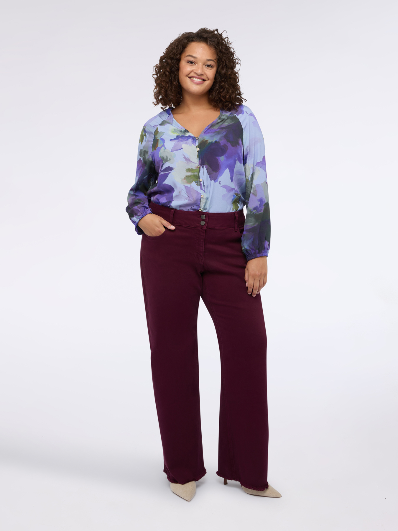 Blusa stampa floreale in viscosa image number 1