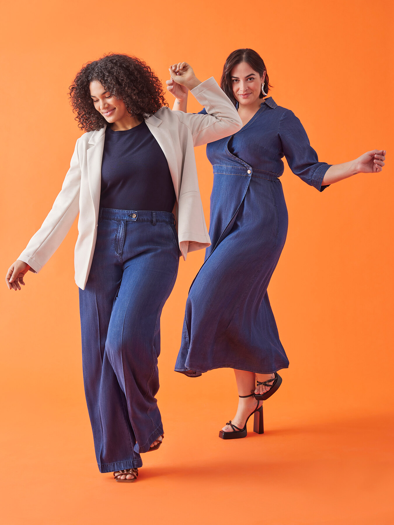 Robe longue crois&eacute;e sur le devant en fibres TENCEL&trade; image number 4