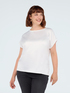 Two-material T-shirt with round neckline image number 0