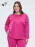 Bluse aus Satin mit herzf&ouml;rmigen Kn&ouml;pfen image number 0