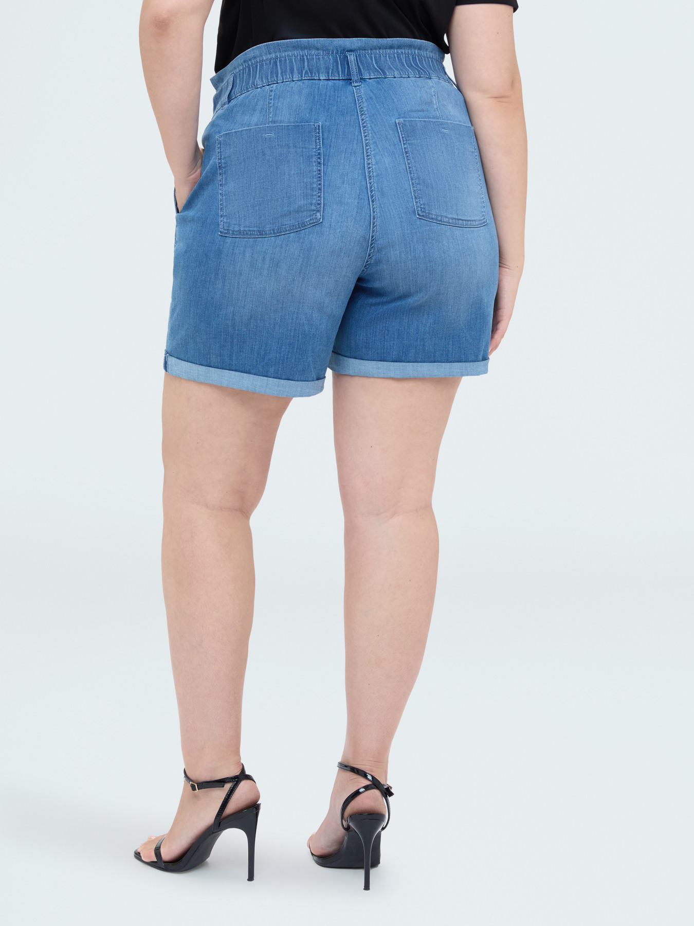 Jeans-Shorts mit elastischem Bund image number 1