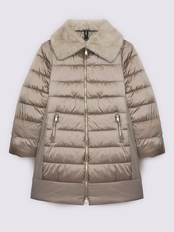 Bi-material down jacket with Sorona&reg; Aura padding