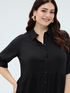 Long viscose shirt dress image number 3