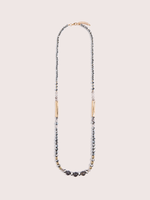 Collana con perline sfaccettate e pietre naturali