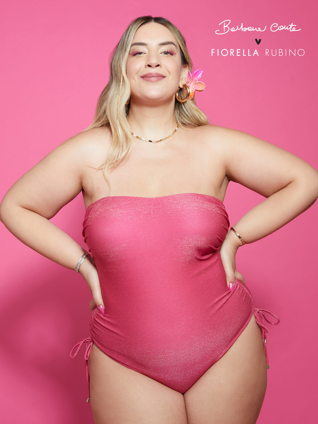 Maillot de bain une pi&egrave;ce en bandeau lurex image number 0