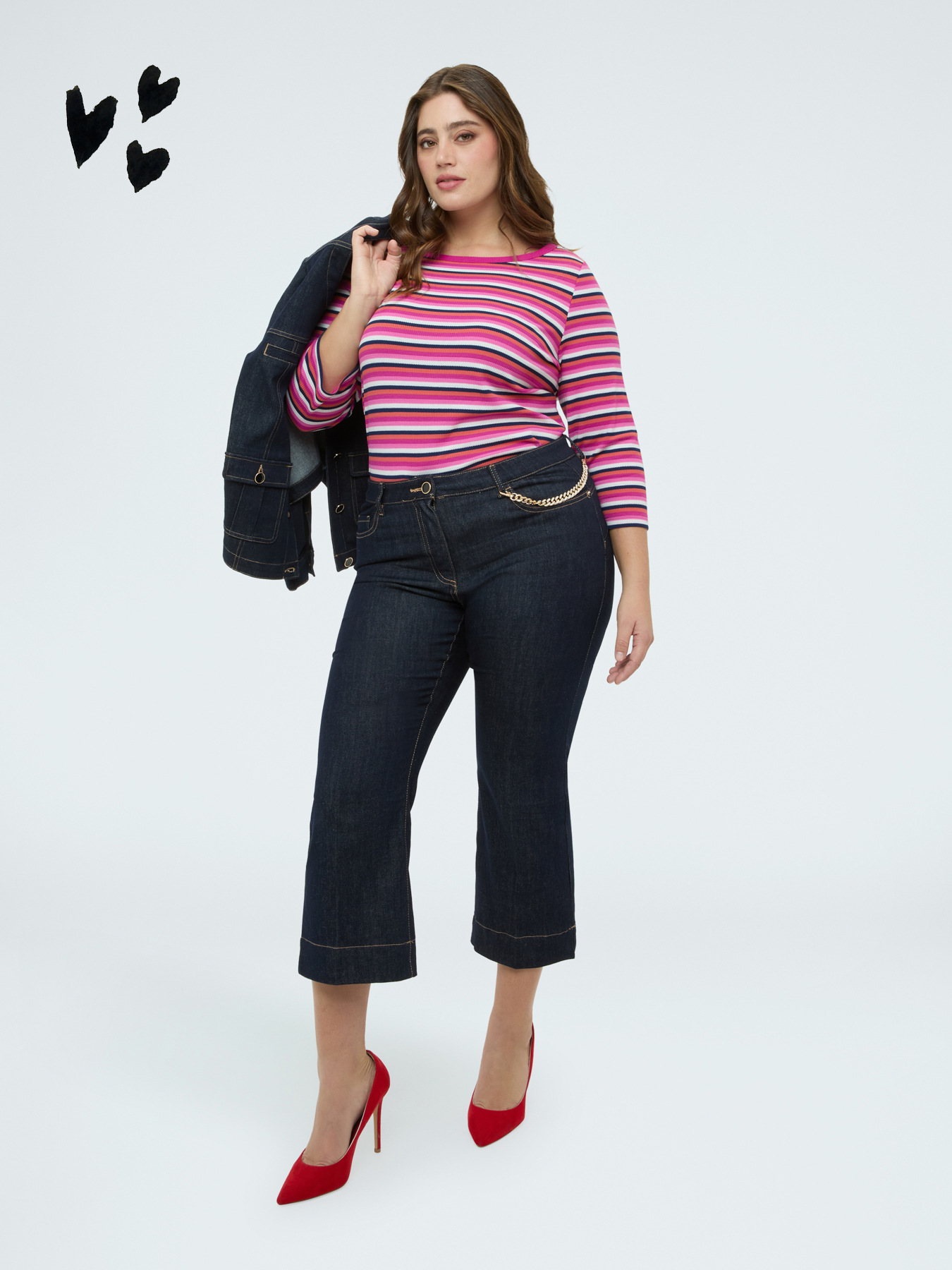 Kick Flare Jeans with decorative chain image number 0