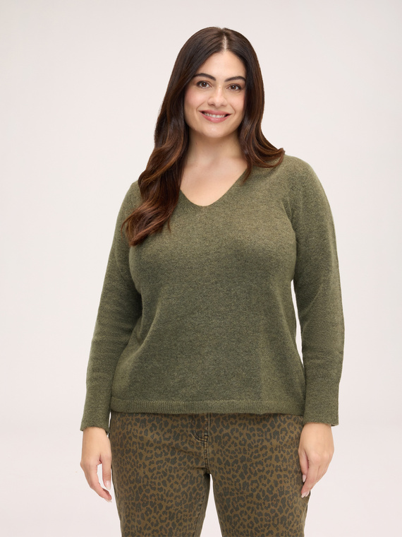 V-neck mohair blend sweater