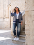 Striped cardigan with sequins image number 4
