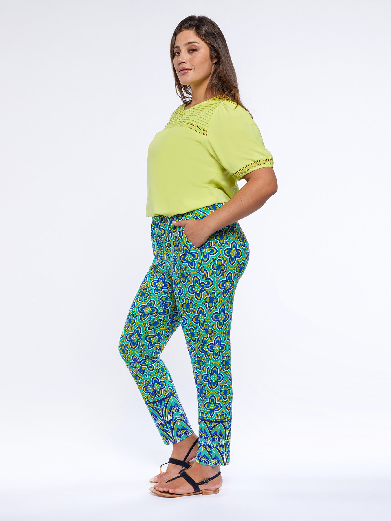 Hose aus bedrucktem Jersey image number 3