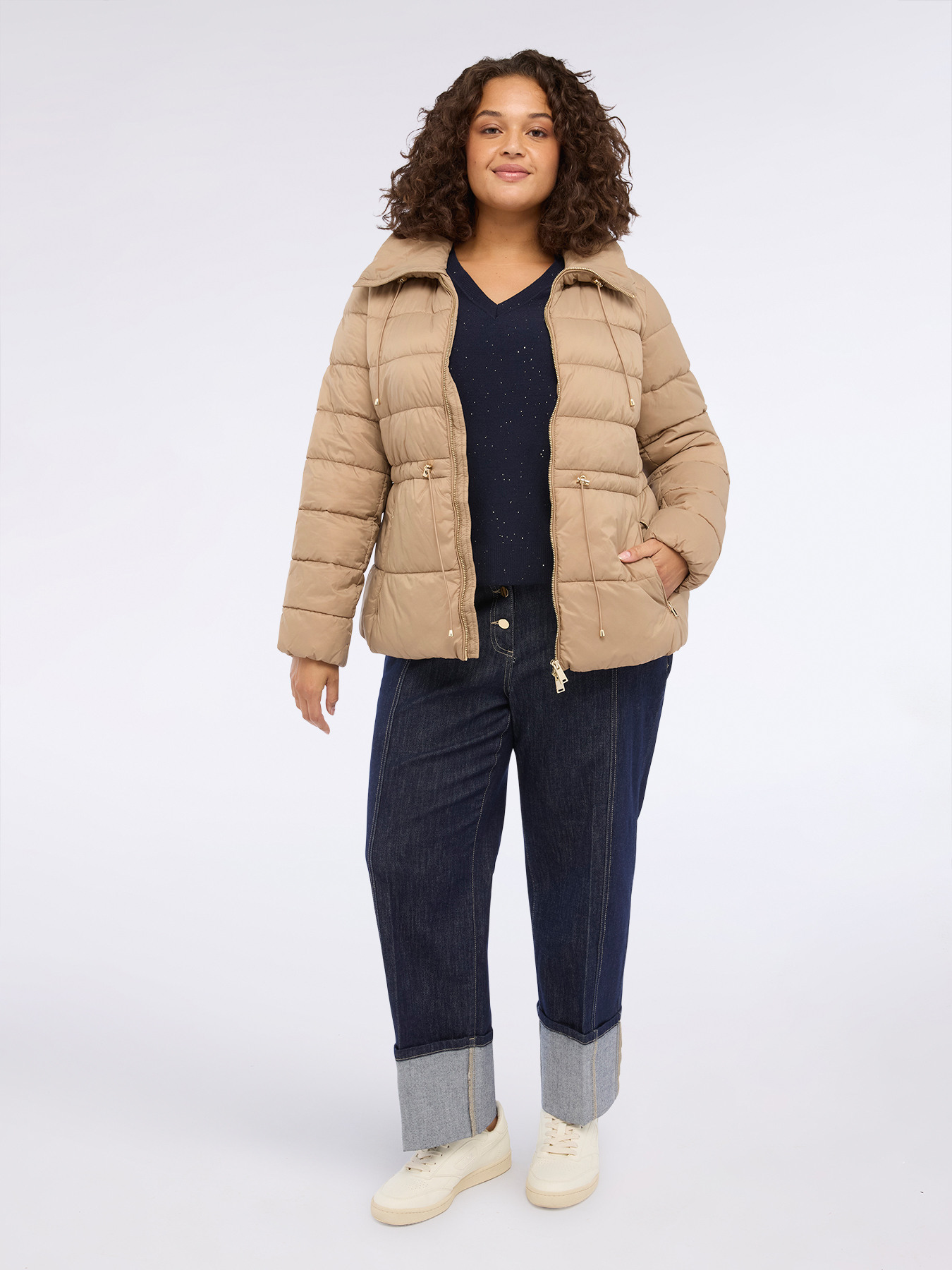 Quilted puffer jacket with high collar image number 4