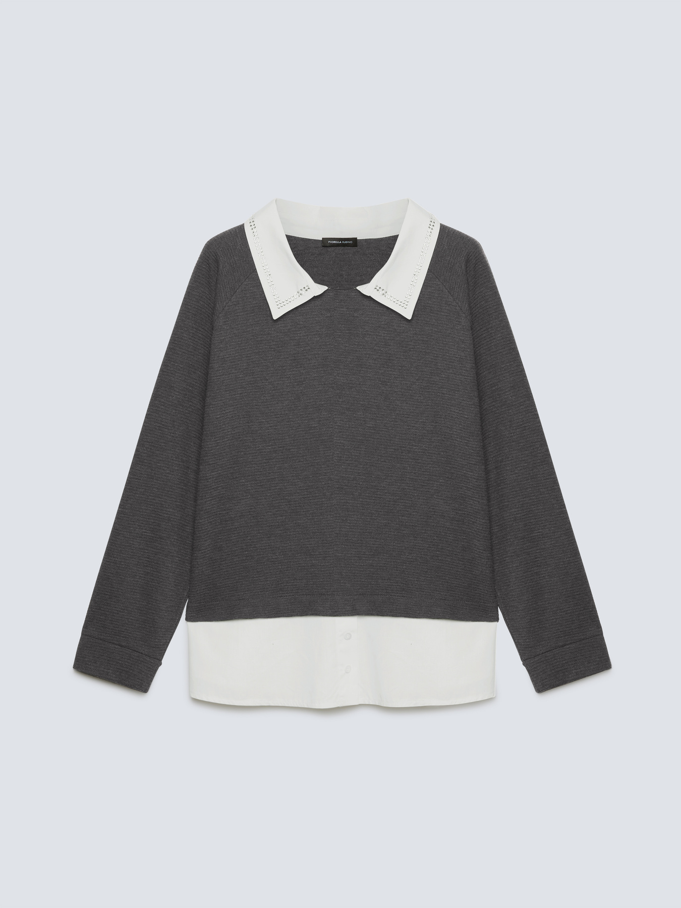 Sudadera con partes de tejido image number 4