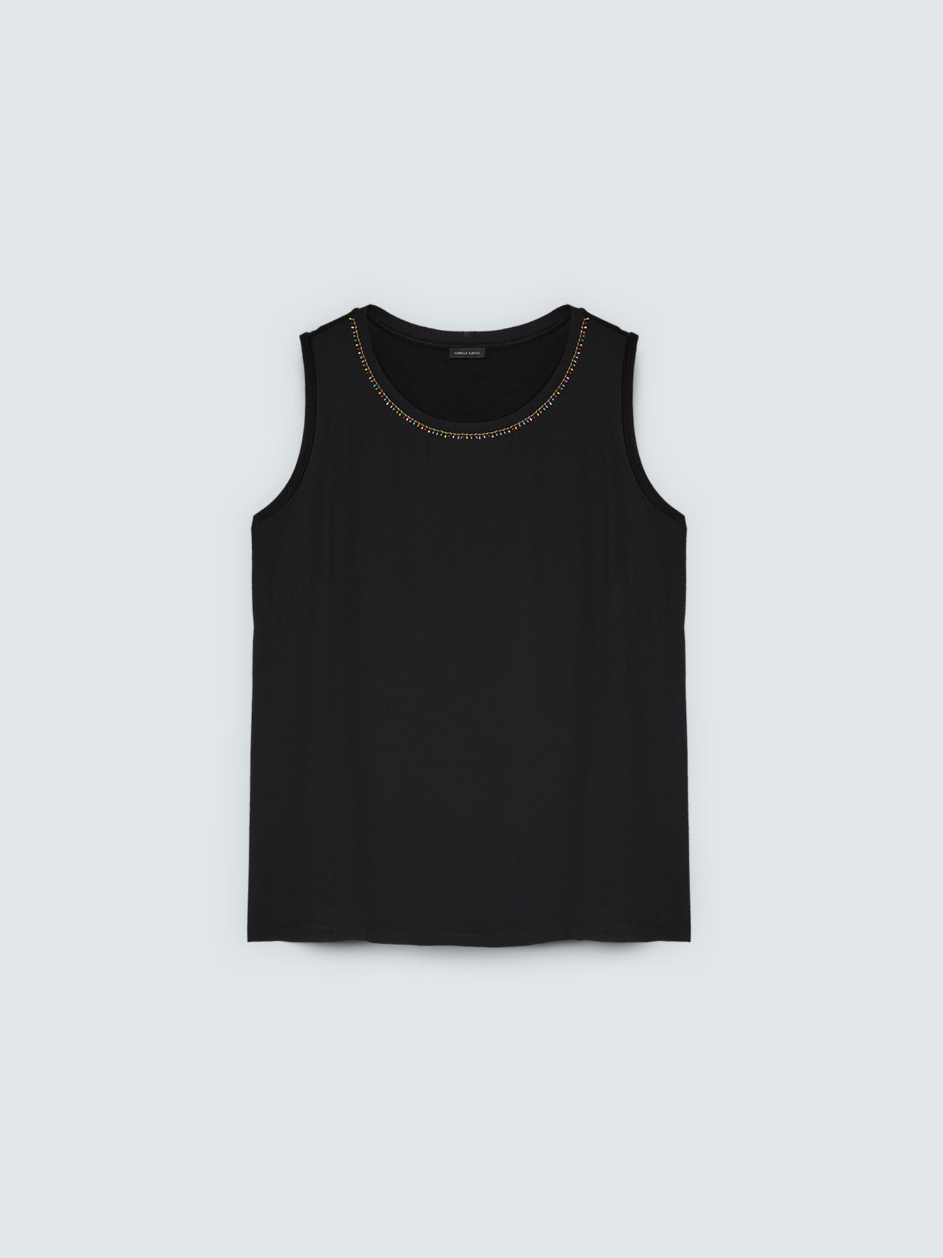 Two-tone viscose top with embellishments image number 4