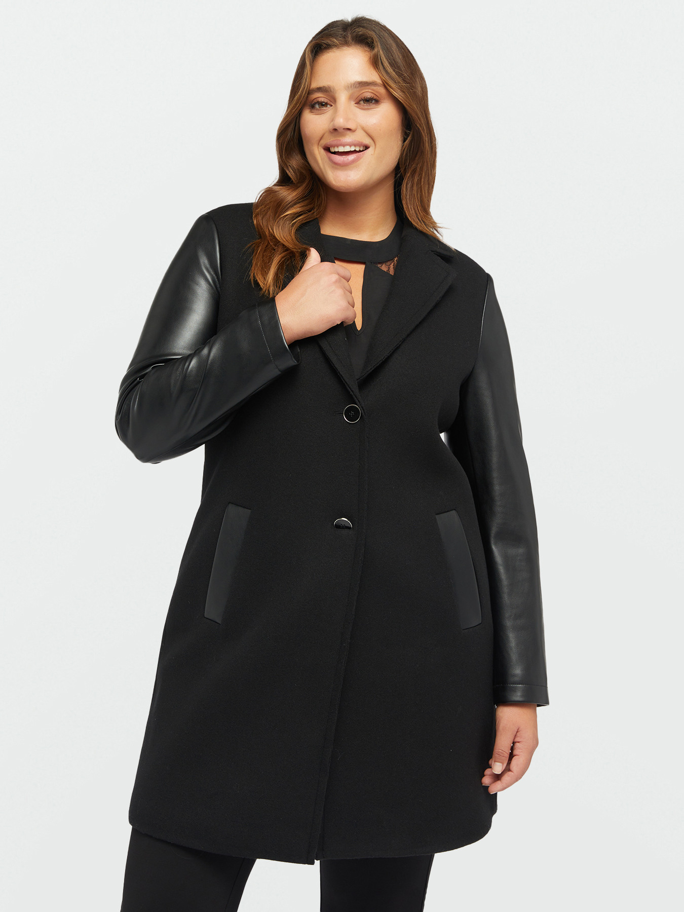 Dual-fabric coat image number 2