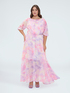 Long off-shoulder dress with gradient print image number 3