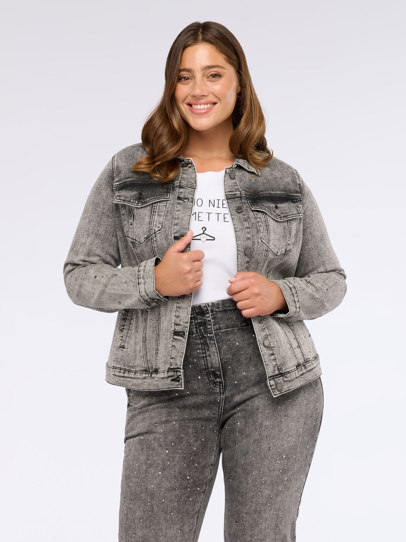 Giacca in denim con punti luce image number 6