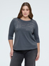 Cotton t-shirt with rhinestone lettering image number 2