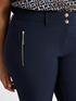 Pantaloni skinny in scuba con zip e bottoni gioiello image number 3