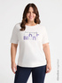 T-shirt with motivational lettering and bow image number 0