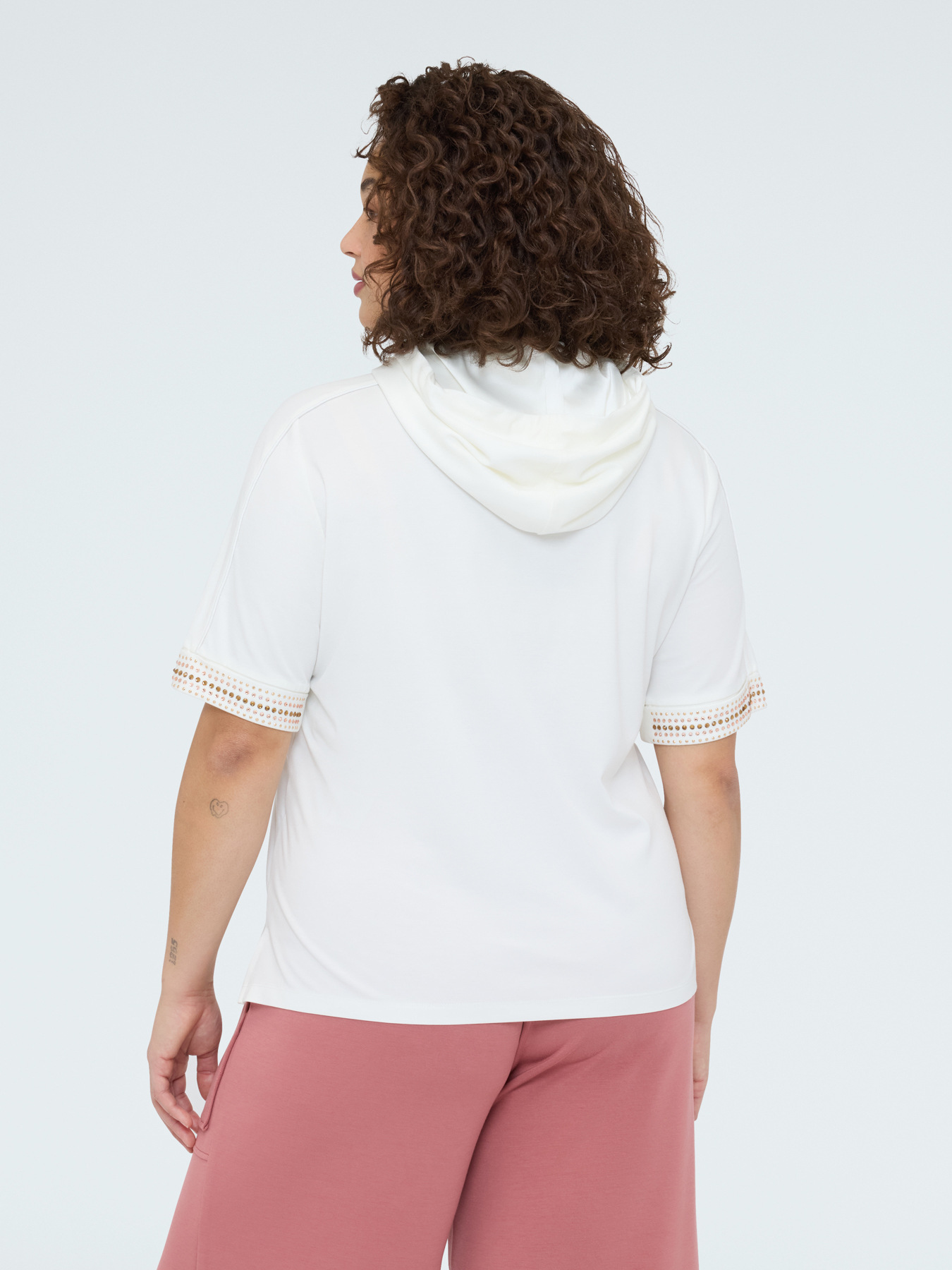 T-Shirt mit Kapuze und Hotfix-Bord&uuml;ren image number 1