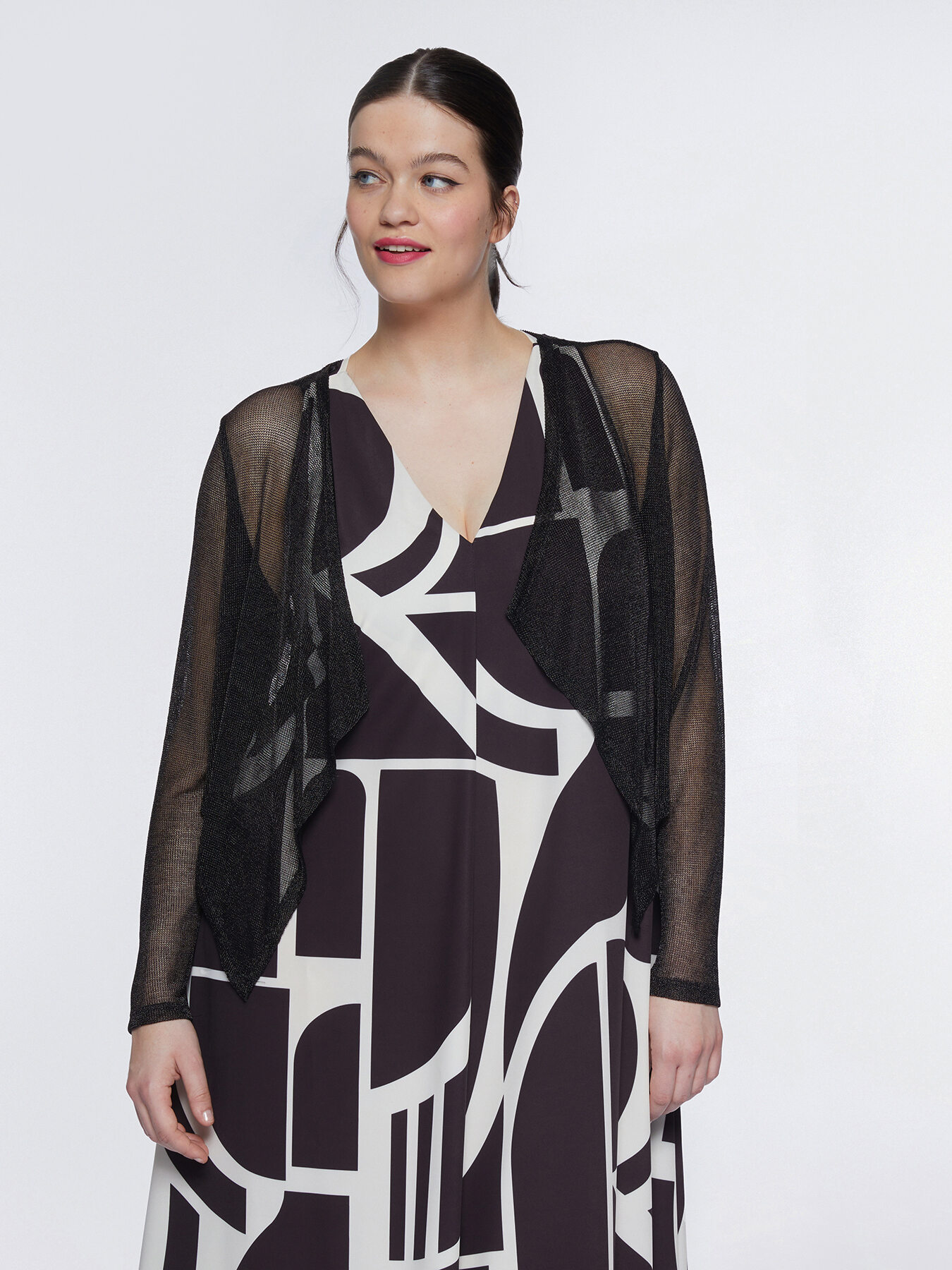 Cardigan aperto in rete image number 0