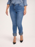 Skinny jeans with rhinestone-embellished cuffs image number 0