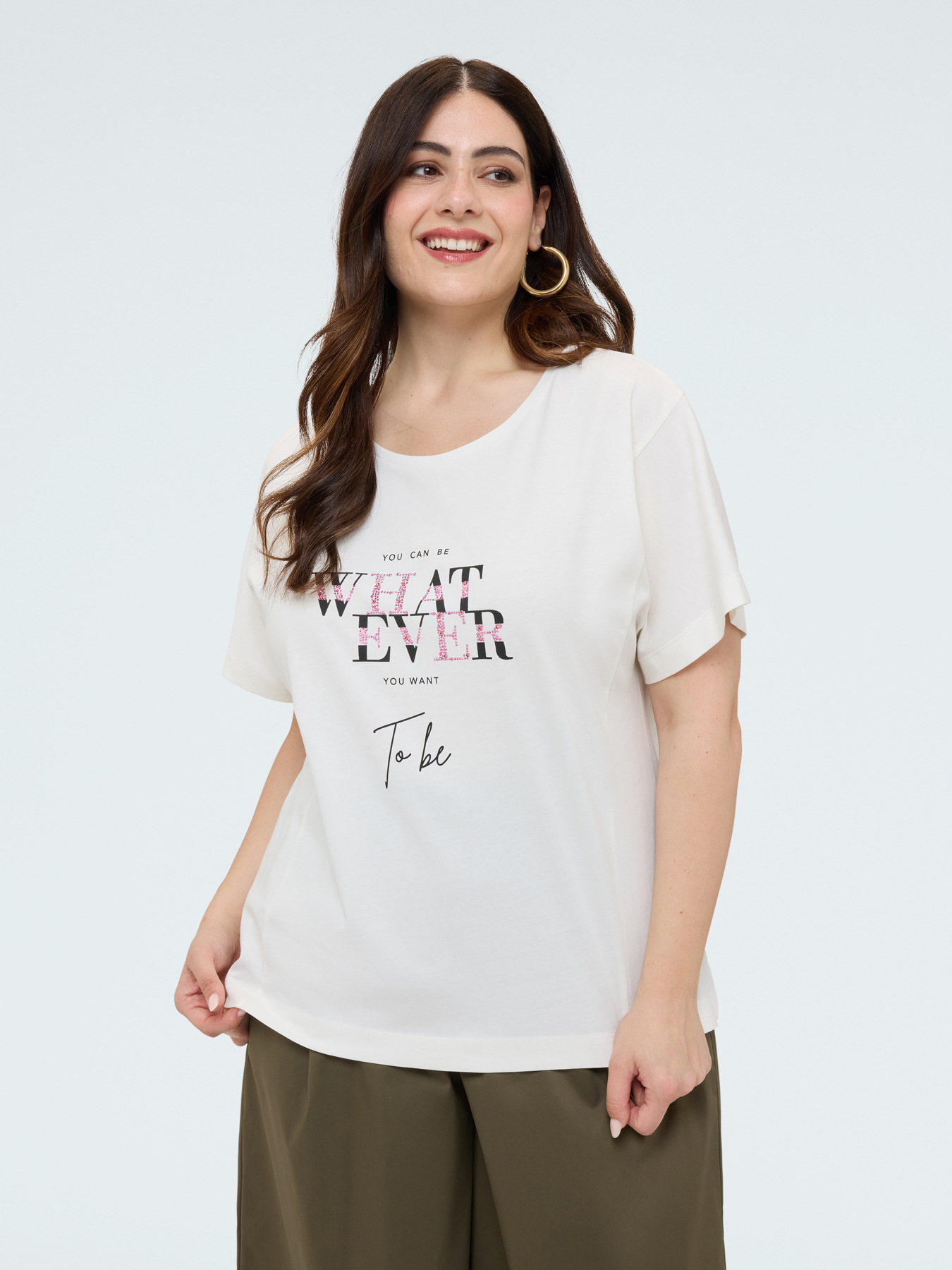 Cotton t-shirt with motivational slogan image number 1