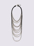 Collar multihilo con esferas plateadas image number 1