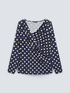 Polka dot T-shirt with cowl neck image number 4