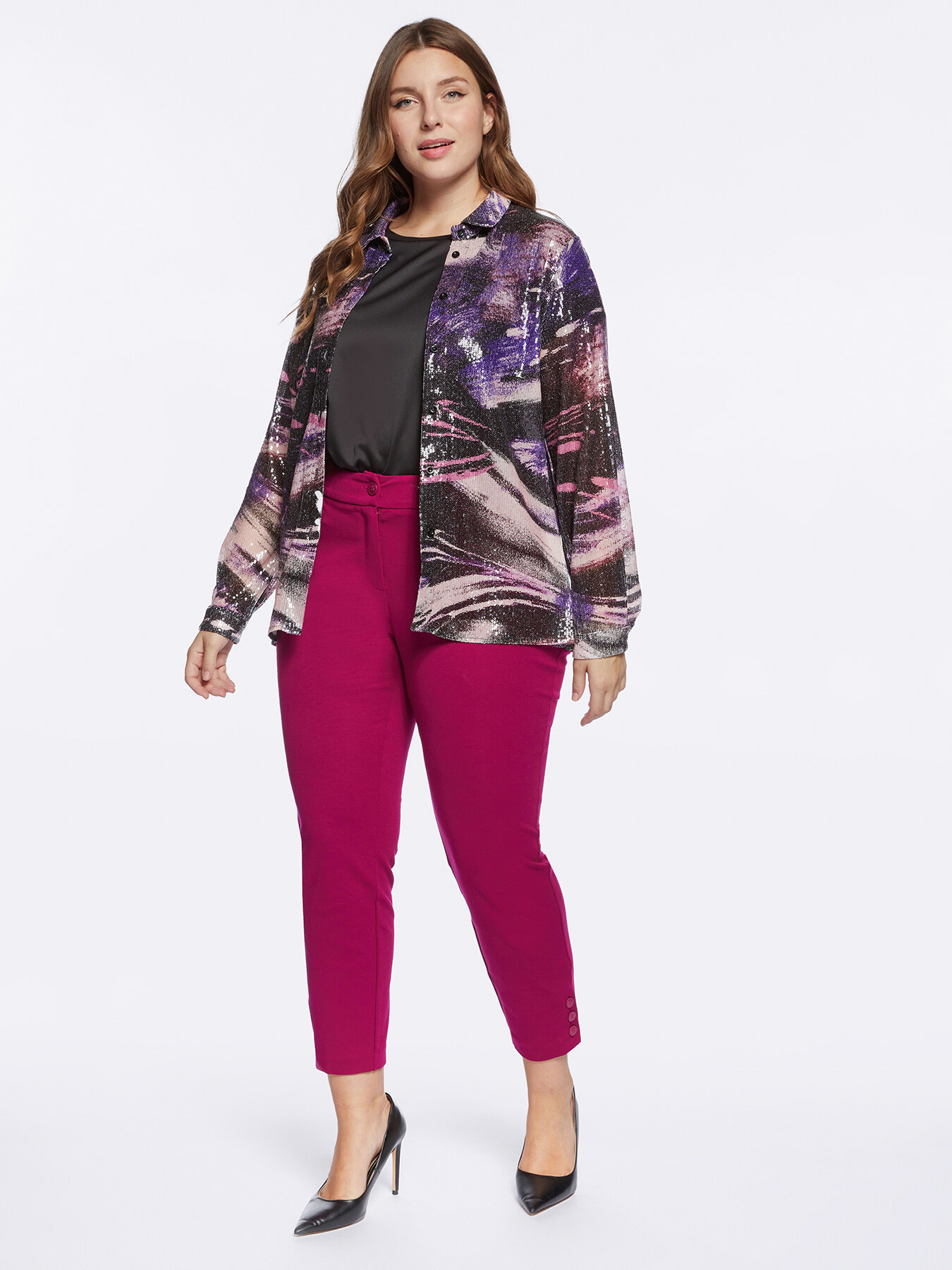 Camicia stampata in paillettes image number 5