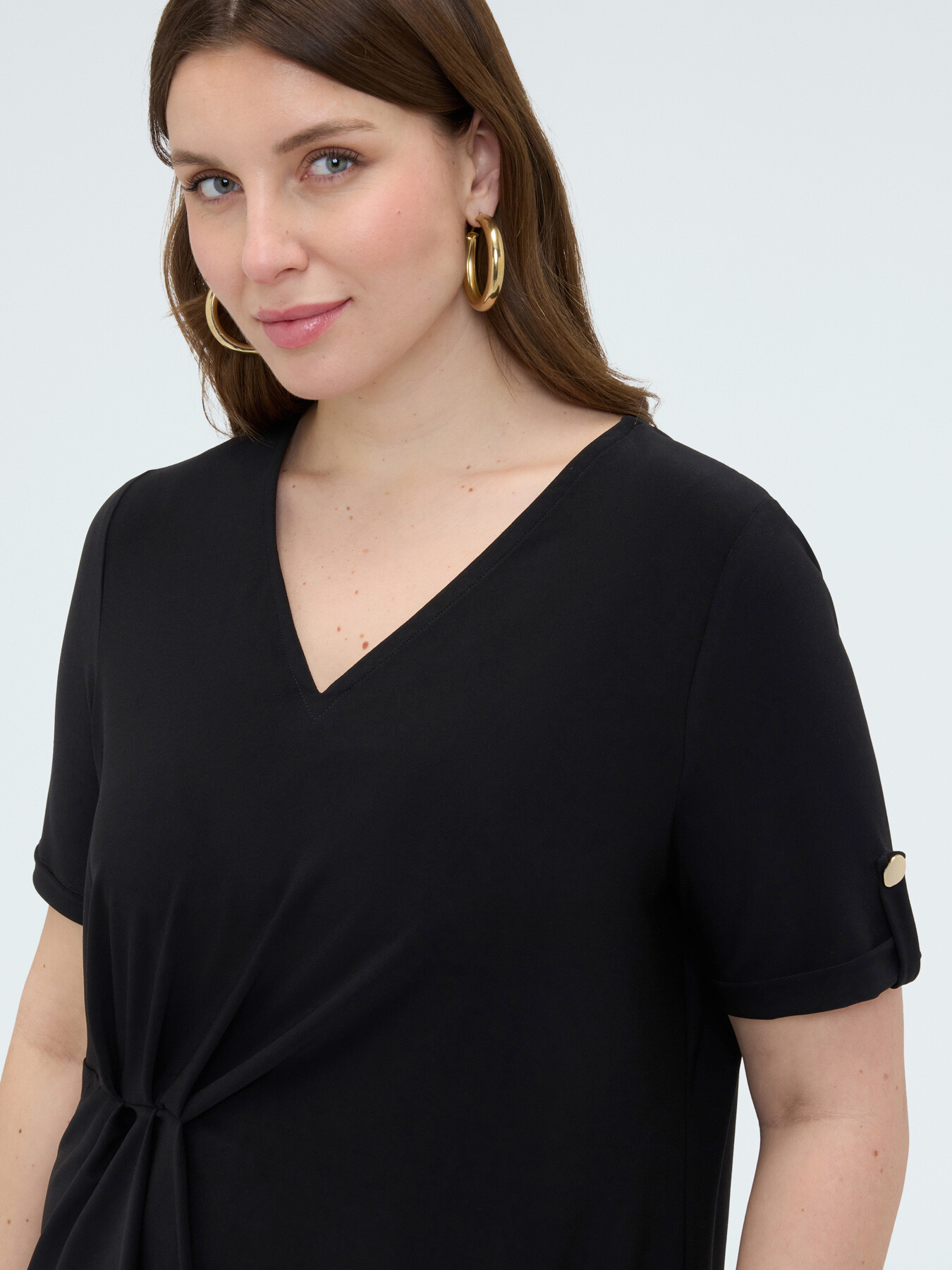 T-Shirt aus Jersey mit Drapierung image number 3