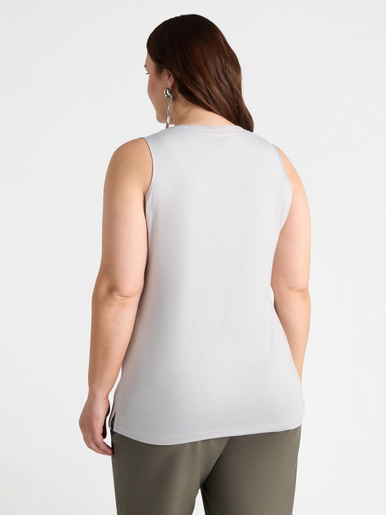 Top aus zwei Stoffen mit V-Ausschnitt image number 1