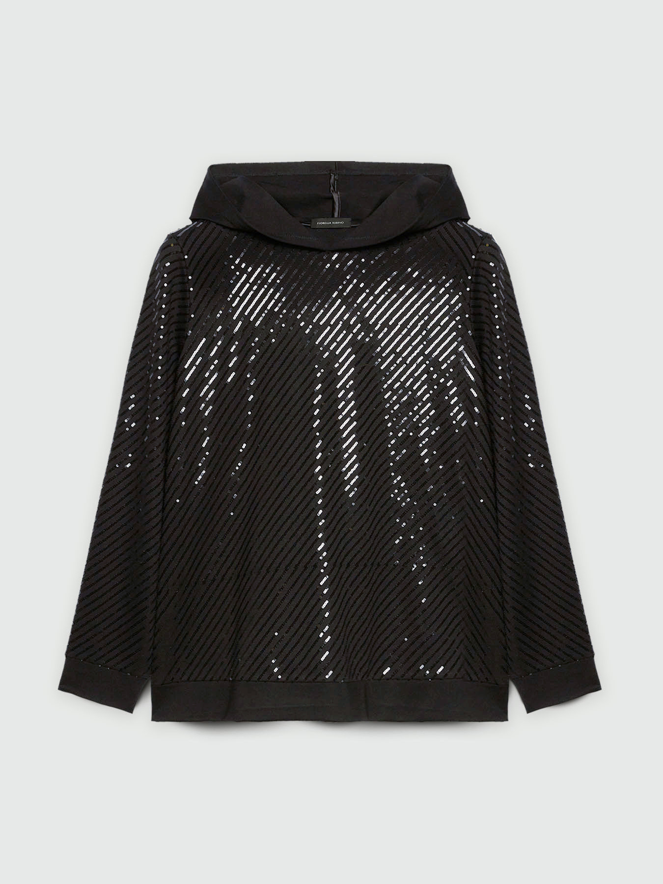 Sweat-shirt &agrave; rayures diagonales en paillettes image number 4
