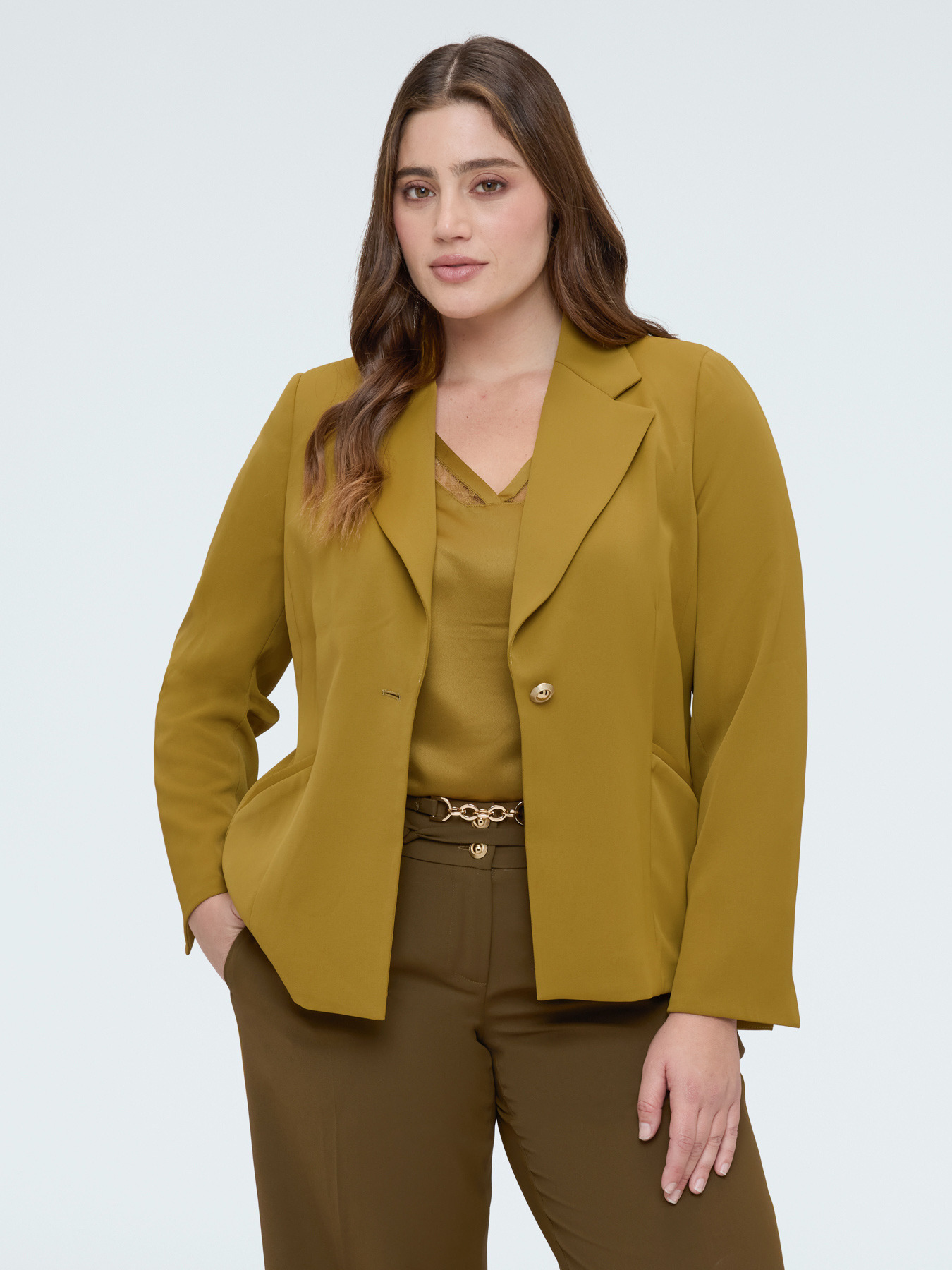 Structured blazer with jewel button image number 1