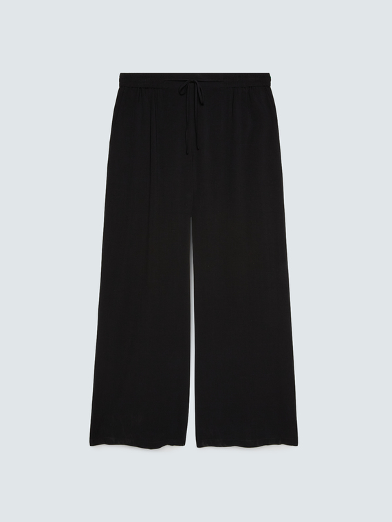 Pantalon Wide Leg avec cordon de serrage &agrave; la taille
