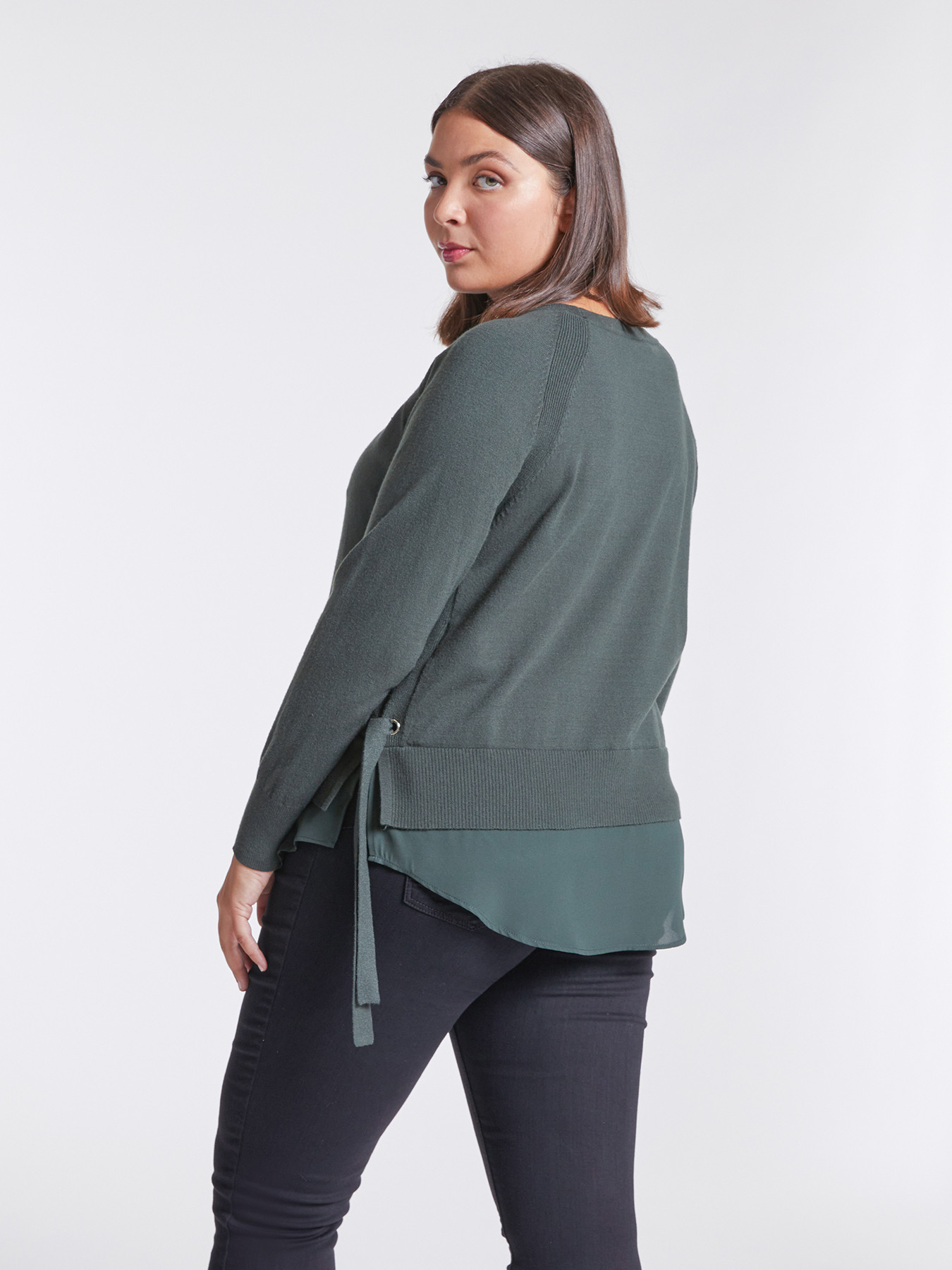 Sweater with side strings image number 1