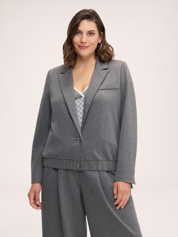 Cropped Blazer aus Milano-Strick