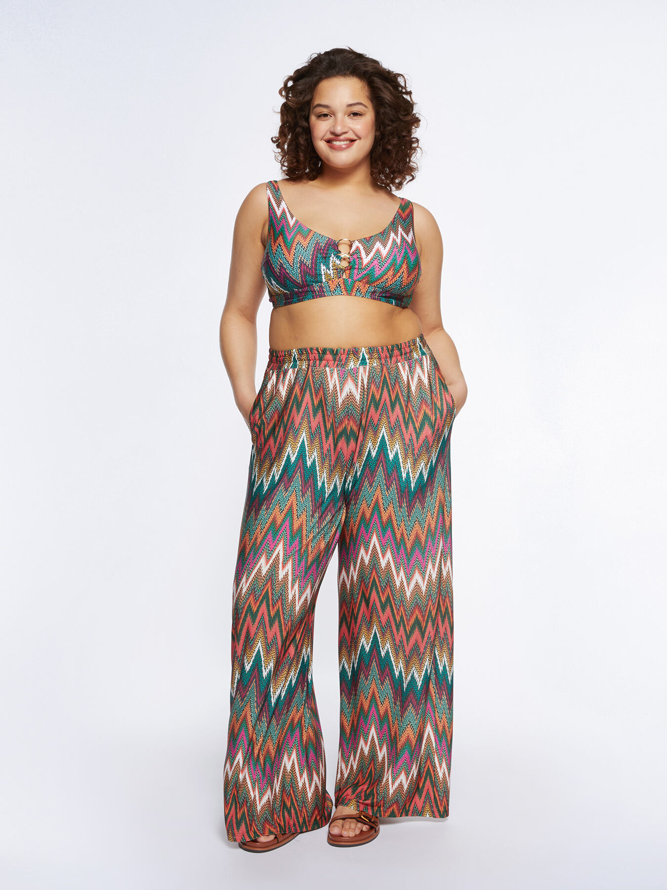 Printed beach trousers image number 0