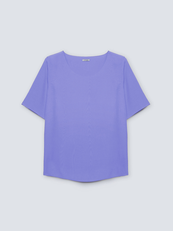 Straight blouse with short sleeves