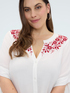 Blouse with floral embroidery image number 2