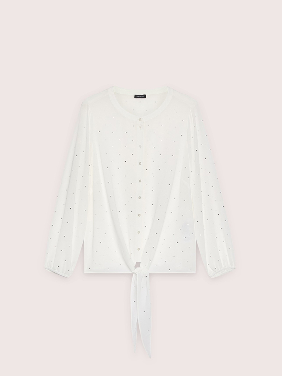 Bluse aus Georgette mit Glanzpunkten