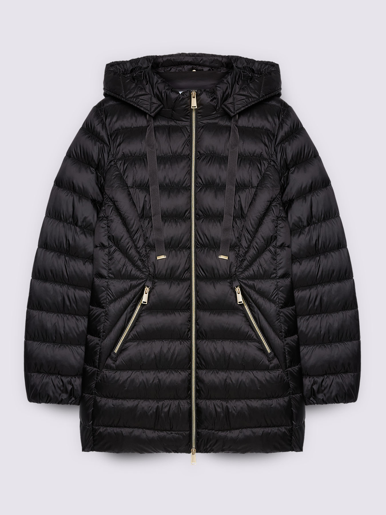 Long down jacket with detachable hood image number 4