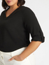 LENZING&trade; ECOVERO&trade; viscose V-neck blouse image number 3
