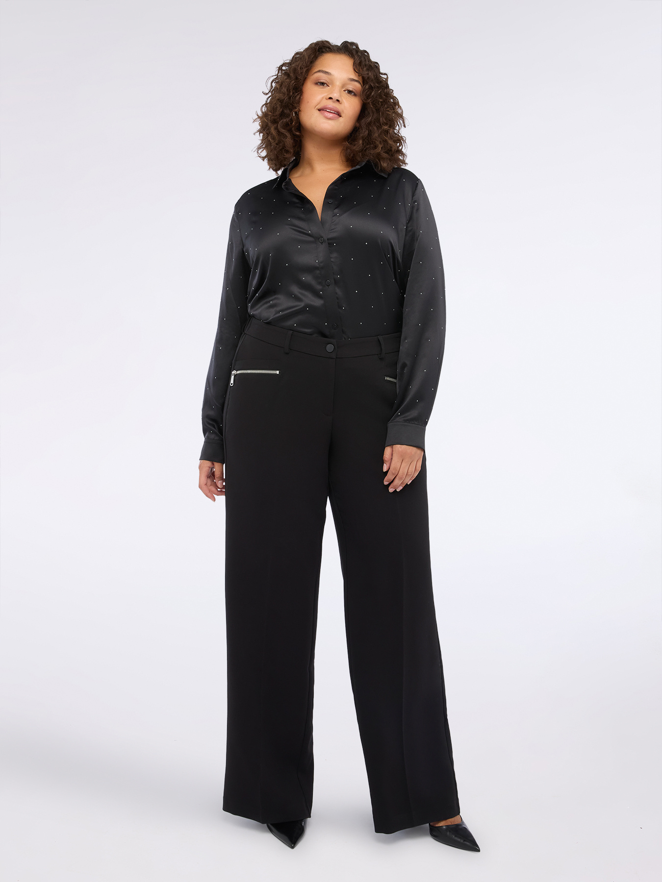 Satin shirt with studs image number 3