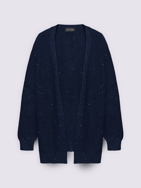 Cardigan lungo con paillettes