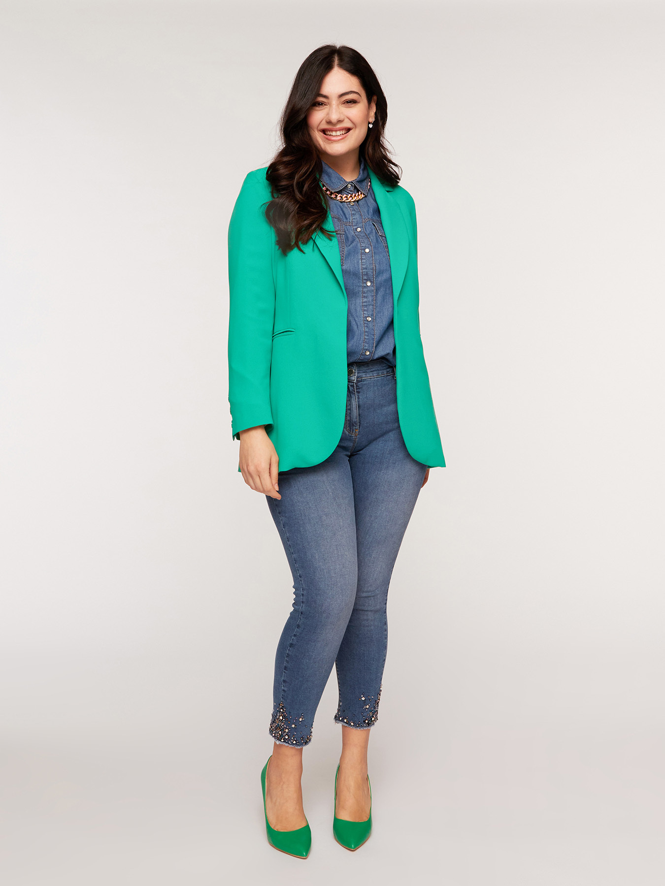 Bestickte Skinny-Jeans image number 0