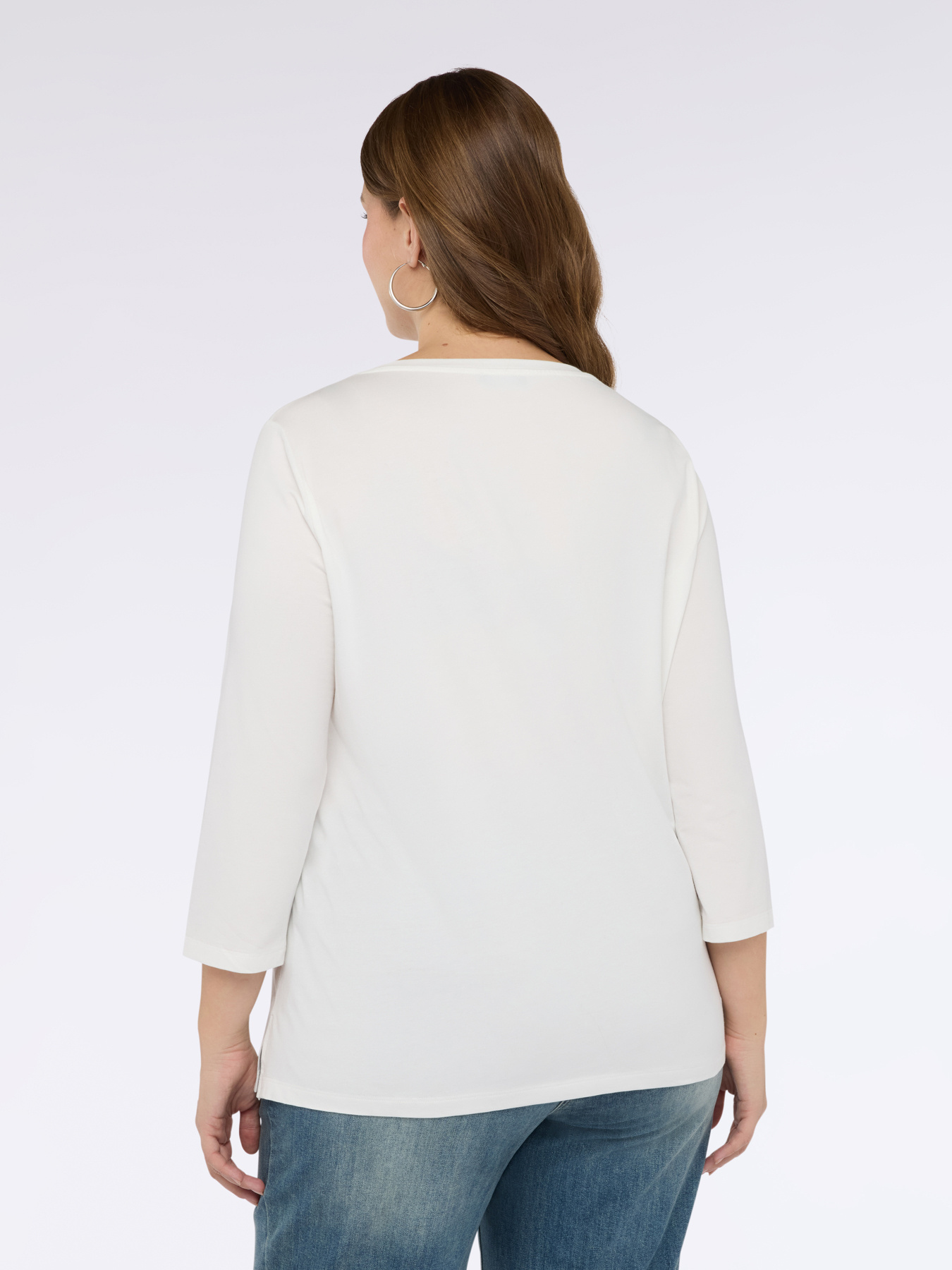 T-shirt en jersey de coton avec travail en losanges image number 2