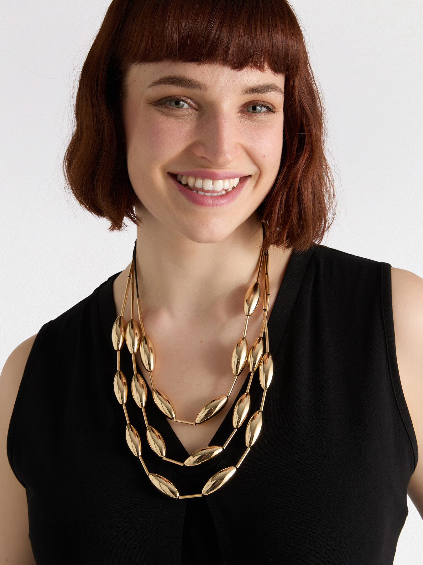 Collier multi-rangs dor&eacute; image number 0